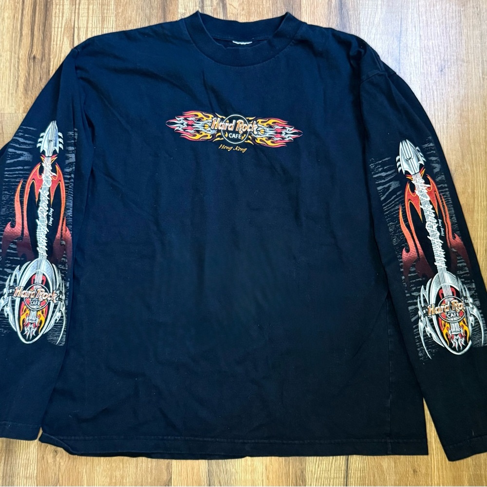 Vintage Hard Rock Cafe 90’s Flame Guitar Hong Kong Medium